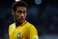 SAO PAULO, BRAZIL - MARCH 28: Neymar of Brazil looks on during a match between Brazil and Paraguay as part of 2018 FIFA World Cup Russia Qualifier at Arena Corinthians on March 28, 2017 in Sao Paulo, Brazil. (Photo by Buda Mendes/Getty Images)